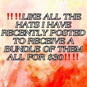 ALL HATS I HAVE RECENTLY POSTED CAN BE PURCHASED FOR $30 FOR ALL❕